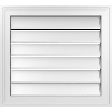 Ekena Millwork Vertical Surface Mount PVC Gable Vent: Functional, w/ 2"W x 1-1/2"P Brickmould Frame, 22"W x 20"H GVPVE22X2002SF